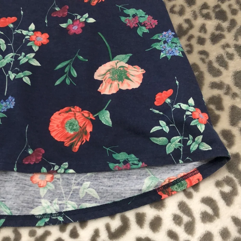 Old Navy Girls Ruffle Cami Tank Top Blue Floral size XL 14